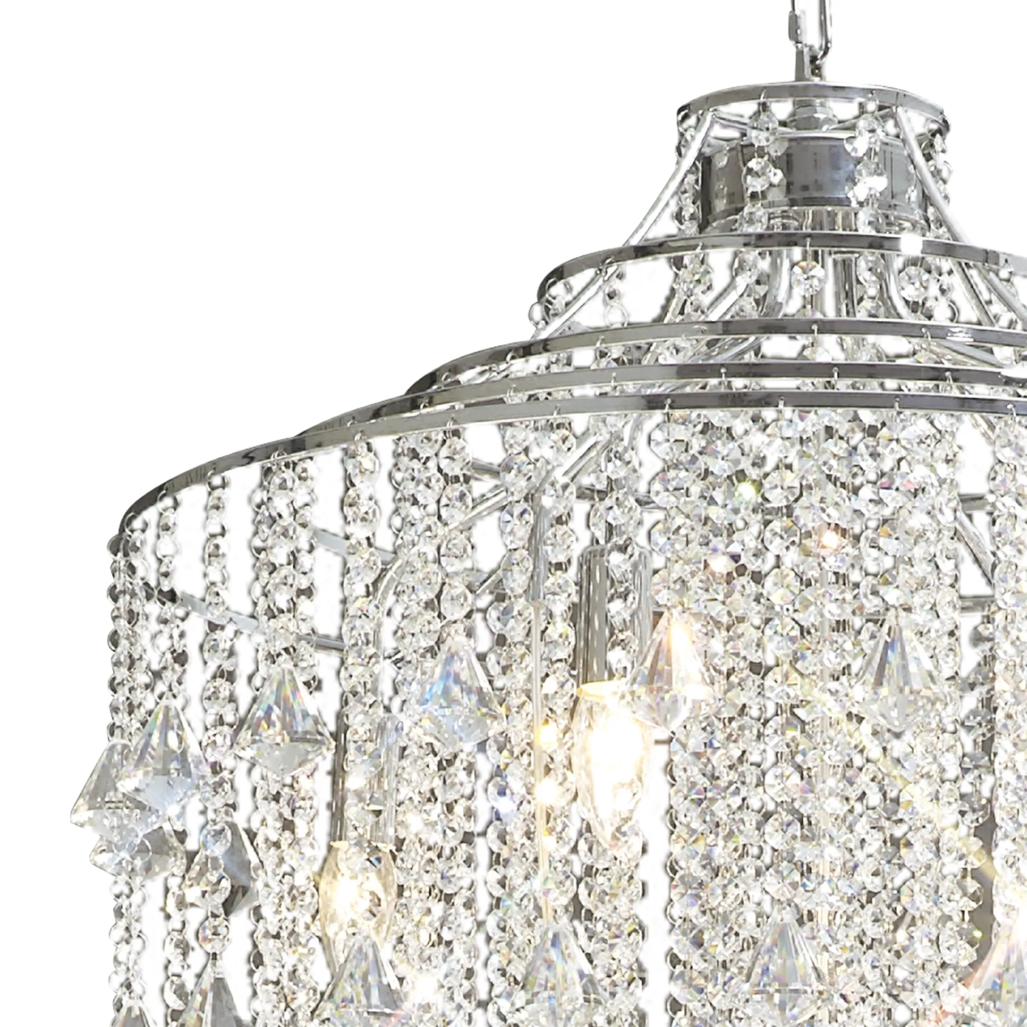 Inina Crystal Chandelier 9 Light (17kg) Polished Chrome IL30775  Diyas Inina Polished Chrome